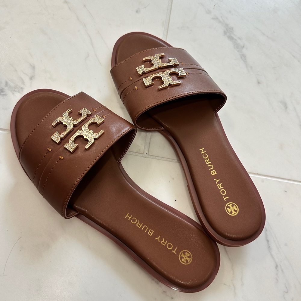 Tory Burch Brown Leather Sandals